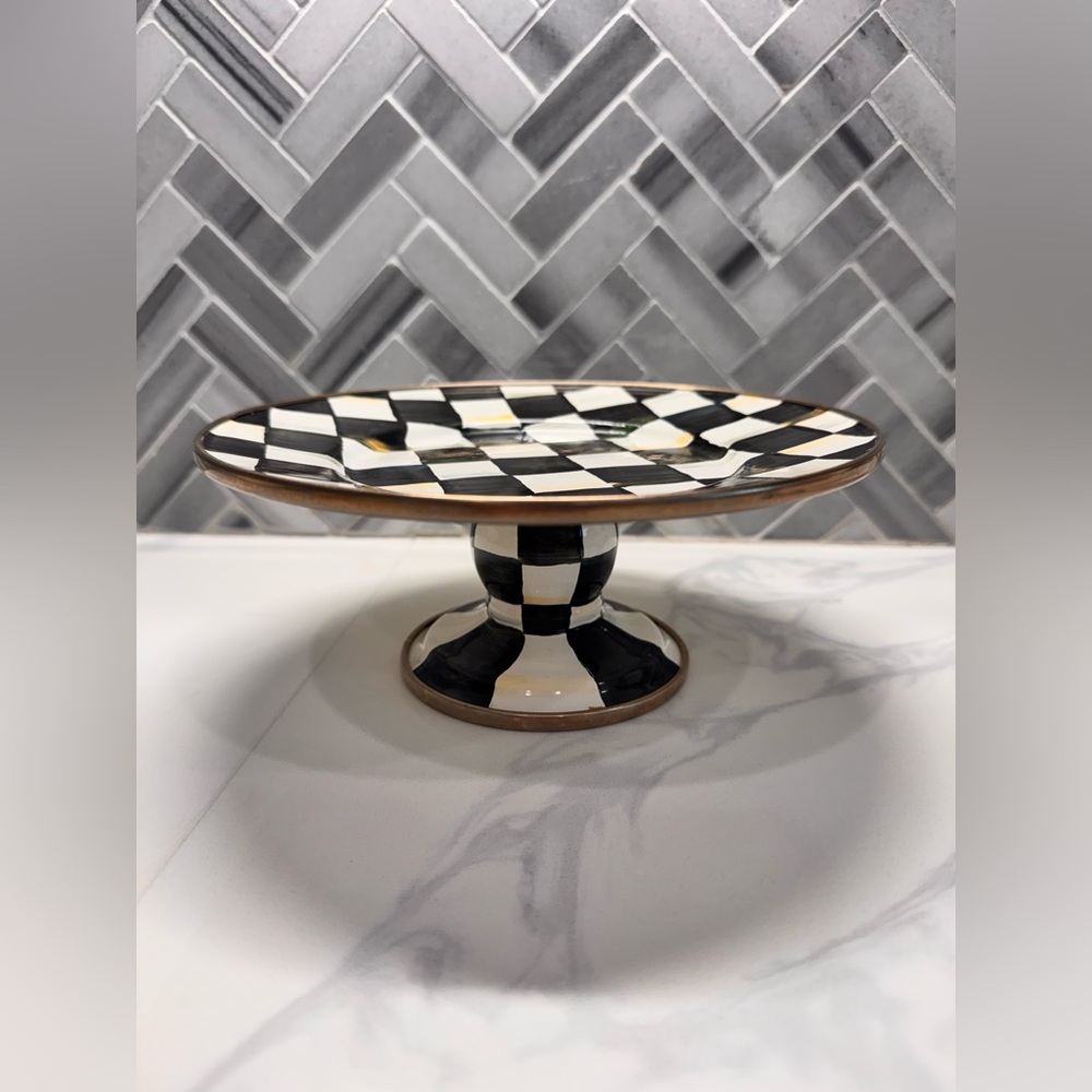 Mackenzie - childs Courtly Check Mini Pedestal Platter